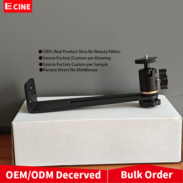 Siying PB26 1/4" Projector Wall Mount High Quality Metal 5KG Load 360 Rotation 90 Tilt Black 22cm XGIMI JMGO for Universal
