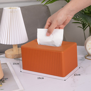 Boîte à mouchoirs pour la maison, le salon, les restaurants, les hôtels et l'usage commercial ; boîte à mouchoirs en cuir luxueuse et haut de gamme ; imprimable. - Product Image 2
