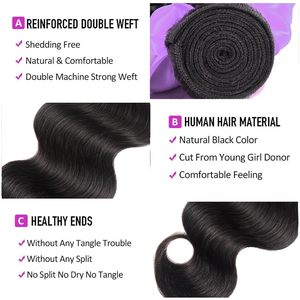 Extensiones de Cabello Humano 15A Body Wave, 100% Cabello Virgen Vietnamita Sin Procesar, Extensiones de Cabello Remy Gruesas y Abundantes, Color Natural para Mujeres - Product Image 5
