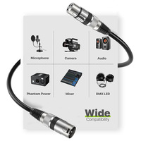 Câble audio micro et guitare XLR 3 broches mâle-femelle auto-bloquant, en cuivre sans oxygène tressé, pour mixeur, amplificateur et scène