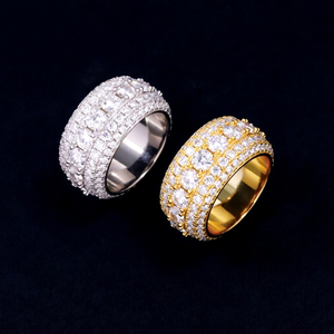 Anillo de Plata 925 con Moissanita para Hombre, Joyería Fina, Colección Rock, Pasa el Test de Diamantes, VVS, Anillos con Incrustaciones de Diamantes, Pasa el Test de Diamantes - Product Image 1