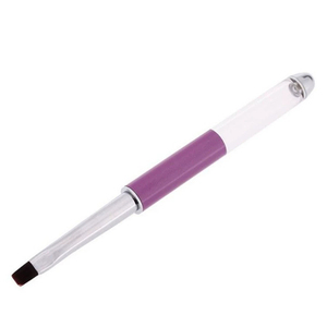 Pinceau plat de photothérapie pour nail art, en nylon, avec virole sertie, multifonctionnel, pour la peinture au gel, la manucure et la décoration des ongles en salon - Product Image 1
