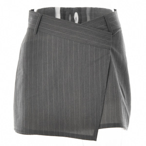 Minifalda a rayas de cintura alta para mujer, falda corta a la moda que abraza la cadera con diseño de ombligo expuesto FD9637 - Product Image 5
