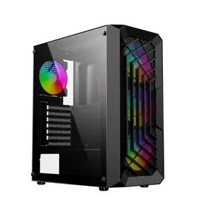 Powercase Matx PC 케이스 Mid Tower 데스크탑 컴퓨터 절묘한 닦았 컴퓨터 케이스