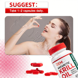 Cápsulas blandas de aceite de krill antártico OEM Halal Omega 3 Suplemento para el cerebro y el corazón Astaxantina 1000mg 2000mg Aceite de krill Softgel - Product Image 5