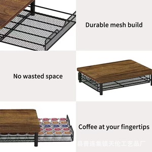 Cross-border wooden bar counter coffee machine capsule storage rack solid wood household <b>desktop</b> multi-purpose storage <b>shelf</b> - Product Image 3