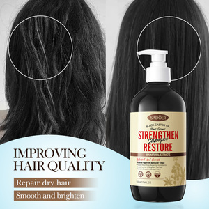 Champú de Aceite de Ricino Negro de 500 ml, 99% <span class=keywords><strong>Natural</strong></span>, Fortalece, Restaura y Repara el Cabello Seco, Uso Diario en el Hogar, Compatible con OEM - Product Image 3