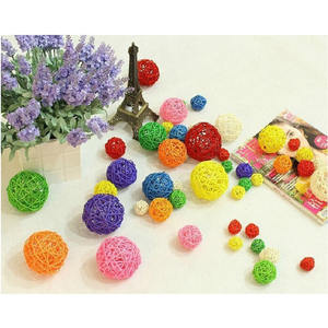 Spot transfrontalier 5cm <span class=keywords><strong>boule</strong></span> de Noël colorée décoration de la <span class=keywords><strong>maternelle</strong></span> suspension <span class=keywords><strong>boule</strong></span> en rotin - Product Image 3