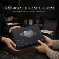 Boîte cadeau magnétique noire mate de qualité supérieure avec impression argentée pour emballage personnalisé de boîtes PR et campagnes de lancement de marque