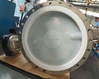 Vanne papillon à bride de grande taille DN1300 DN1200 DN1000 DN900 DN800 entièrement doublée de PTFE/PFA avec boîte de vitesses pour pipeline pétrolier