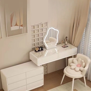 Nuevo Tocador Sencillo con Espejo LED, Muebles de Dormitorio, Tocador de Lujo Moderno para Maquillaje con Espejo LED - Product Image 3