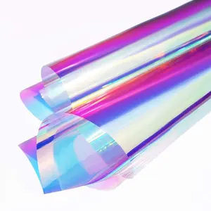 Transparent Glass Window Removable Anti-UV Window Coverings Decorative Dichroic Film for Home Office Glass Door colorful Film