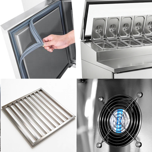Mesa de Pizza Comercial Personalizada Directo de Fábrica, Mostrador para Ensaladas, Banco de Preparación de Alimentos para Pizzerí<span class=keywords><strong>a</strong></span> y Cocina - Product Image 5