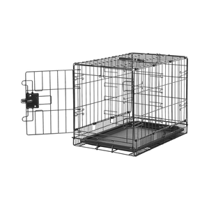 Nhỏ duy nhất cửa Pet Crate khay bền có thể gập lại dây kim loại di động mạnh mẽ du lịch Divider Bảng điều chỉnh nút kích thước hoàn hảo cho nhỏ - Product Image 1