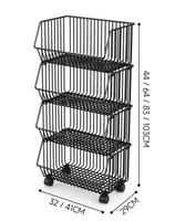 Paniers de rangement rotatifs support empilable panier en métal organisateur de cuisine étagère de rangement Cube fruits légumes organisateur chariot chariot