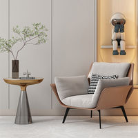 Hôtel moderne chaise de loisirs pour la maison chaise canapé simple chaise de salon cadre en métal tissu cuir chaise longue
