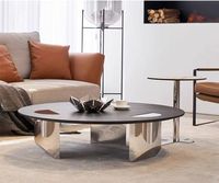 Table basse flottante en bois massif de style italien, luxe léger, design pour petit appartement moderne, meubles de salon