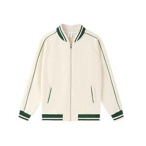 Custom Baseball Jacket Unisex Loose Fit Stand Collar With Logo Printing For Leisure Wear - Product Image 4