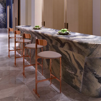 Meubles de bar modernes JP en gros, chaise haute en acier inoxydable doré, tabourets de bar de luxe