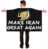 Drapeau Iranien Pahlavi 3x5 pieds, intérieur/extérieur, en tissu polyester, 2 œillets, imprimé sérigraphié, anti-plis, style flottant, avec mât en bois
