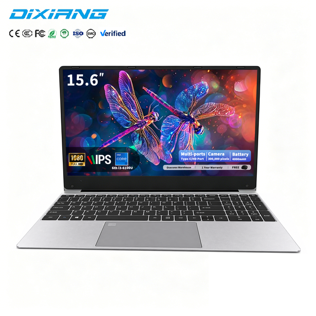 Laptop OEM Intel Core I3 6100U 15.6 Inch 1080P IPS FHD Screen 8GB RAM 256GB SSD Ultra Slim Business Notebook Portable Computer