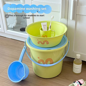 Kleurrijke 3-delige Emmerset Voor Slaapzalen Met Wastafel En Mok, Draagbare Toiletpakket Voor Schoolbenodigdheden Voor Studenten - Product Image 6