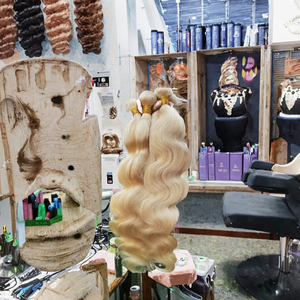 Honey Blonde Body Wave Bundles Brazilian Virgin Human <b>Hair</b> Extensions Full Ends Double Weft - Product Image 2