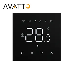 AVATTO APP kontrol suara Wifi Smart termostat pengatur suhu untuk perebus Gas air pemanas lantai listrik
