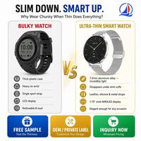 7,3mm Ultra-Dünne AMOLED Smartwatch mit 3 Premium-Armbändern OEM Aluminiumlegierung BT-Anruffunktion Gesundheits-Tracker für den Großhandel