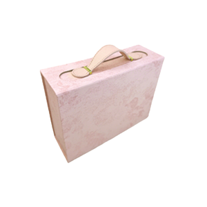 Boîte cadeau pliante vert foncé avec poignée cuir fermeture magnétique luxe parfum bijoux cosmétiques vente en gros - Product Image 4