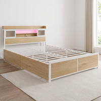 Sommier de lit moderne inclinable en bois et fer durable personnalisé avec tiroir, du simple au king size, pour hôtel, appartement, chambre à coucher, meubles