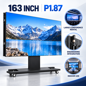จอ LED ไร้รอยต่อขนาดใหญ่พิเศษ 163 นิ้ว P1.87, จอแสดงผล LED แบบพับได้พร้อมล้อเลื่อนสำหรับการประชุมเปิดตัวธุรกิจขนาดใหญ่ - Product Image 1