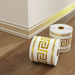 Autocollant mural décoratif de luxe pour la maison, cadre mural, 10 cm * 5 m, PVC auto-adhésif, plinthe, <span class=keywords><strong>carrelage</strong></span> mural - Product Image 1