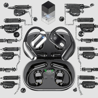 Earbud Nirkabel Olahraga YYK-Q16 untuk V5.3 IPX-7 Tahan Air Terjemahan Suara Real-Time Latensi Rendah Layar Digital Audio Model Pengait Telinga
