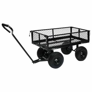 Garden Car Steel Mesh Mobile <b>Tool</b> <b>Cart</b> Four Wheel Detachable Black 865x465x230mm - Product Image 2