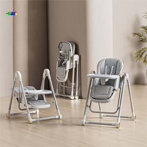 Chaise haute pour bébé 3 en 1 réglable, grande assiette, table à manger pour nourrissons, chaise berçante, pliable, facile à utiliser pour l'alimentation et les repas du bébé - Product Image 2