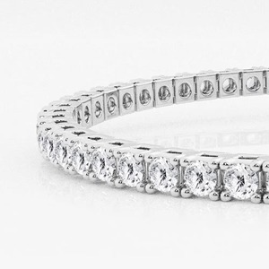 <span class=keywords><strong>Bracciale</strong></span> Tennis da <span class=keywords><strong>Donna</strong></span> in <span class=keywords><strong>Oro</strong></span> Massiccio 14k 18k con Diamanti Rotondi a Taglio Brillante VVS1 Creati in Laboratorio CVD HPHT Certificati IGI con Montatura a Scatola a Quattro Griffe - Product Image 2