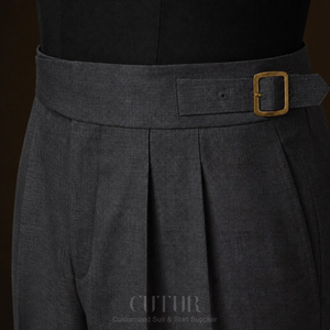 Pantalón <span class=keywords><strong>Gurkha</strong></span> MTM 100% Lana, Pantalón Casual Personalizado para Hombre, Pantalón a Medida de Cintura Alta para Hombre - Product Image 6