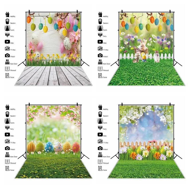 Uovo di pasqua prato fotografia foto foto sfondo panno decorazione banner può essere personalizzato dimensioni