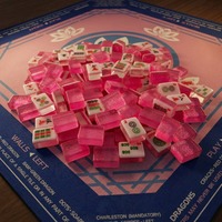 Offre Spéciale : Tuiles de Mahjong Américain en Acrylique à 2 Couches, Gravées avec Précision, Bleu Clair Vif, Style Moderne et Luxueux