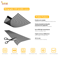 Écran transparent holographique LED 3D personnalisé P3.91, film flexible pour affichage intérieur, pour les vitrines de magasins de détail, verre