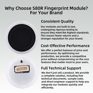 Módulo de Sensor de Huella Dactilar Capacitivo S80R, Capacidad para 50 Huellas, Corriente de 6μA, Activación Táctil para Dispositivos IoT de Bajo Consumo - Product Image 6