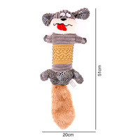 Jouet pour chien anti-ennui, coussin super doux en peluche, jouet à queue, durable, à mâcher, en maille, sonore, auto-entretenant, brodé, 51 cm