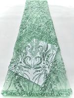 Vente flash : Tissu de dentelle brodée en maille à sequins perlés, 100 % polyester, écologique, de luxe, pour robes de mariée