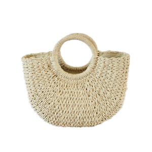 Sacs à Main Rondes en Rotin Naturel pour Femmes, Sacs <span class=keywords><strong>de</strong></span> Plage en <span class=keywords><strong>Paille</strong></span> d'Été Fourre-Tout – Vente en Gros - Product Image 4