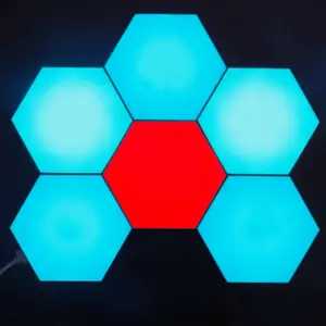 Luminária led quantum, novidade, conjunto de presente, criativo, lâmpada noturna hexágono, luz touch, para acessórios para jogos