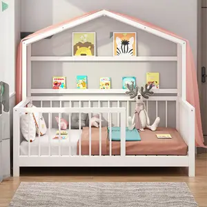 Unieke Vorm Huis Bed Tent Kids Huis Bed Frame Kinderen Beste Prijs Fabriek Kind Bed