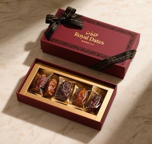 Caja de embalaje de regalo dura personalizada para actividades de Ramadán, caja de regalo de embalaje de <span class=keywords><strong>Palma</strong></span> de fecha mate, proceso de estampado en caliente con <span class=keywords><strong>pajarita</strong></span> - Product Image 3