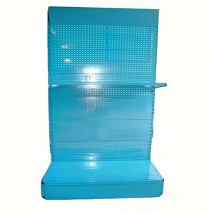 Étagère en acier de style allemand pour supermarché, robuste, finition peinte en poudre, 5 étagères, garde-corps en plastique, panneau perforé - Product Image 3