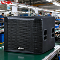 VAMAV Pro Audio VSP18, caisson de basses 18 pouces en bois sablé, 900W RMS, classe D, poignées de transport, entrée auxiliaire, système audio professionnel pour bars
